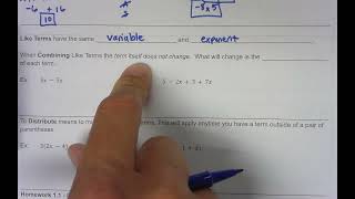 1.1 - Distribution And Like Terms