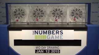 Midday Numbers Game Drawing: Monday, January 12, 2015