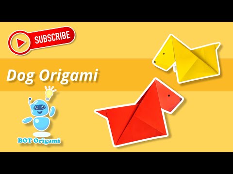Κουτάβι σκύλος Origami φροντιστήριο πολύ εύκολο - βήμα προς βήμα οδηγία - BOT Origami