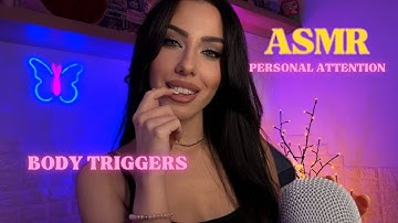 FAST ASMR BODY TRIGGERS, PERSONAL ATTENTION, NAIL TAPPING, HAND MOVEMENTS 🩵