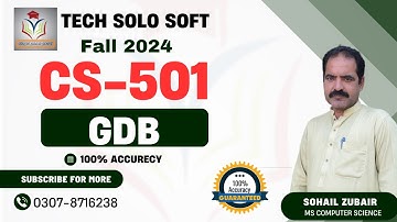 CS501 GDB Solution Fall 2024 | CS 501 GDB Solution 2024 | CS501 GDB Solution by Tech Solo Soft TSS