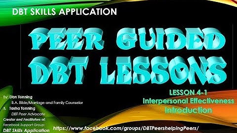 Introduction to Interpersonal Effectiveness (IE Module) 4-1 for PEER GUIDED DBT LESSONS