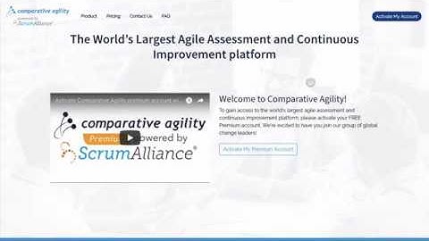 Activate your premium Comparative Agility plan from Scrum Alliance dashboard