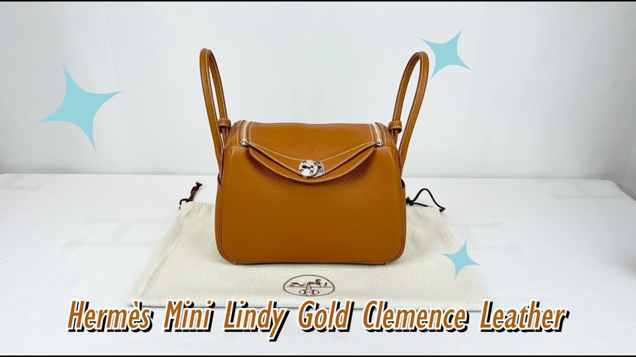 Hermes Lindy bag mini Nata Clemence leather Gold hardware