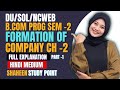 DU SOL NCWEB B.Com Sem 2 Formation of Company Ch 2 PART -1 Full Explanation in Hindi