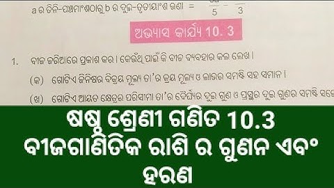 class 6 math. ex. 10.3//bijaganita rasi ra gunana and haran //sasta sreni ganita 10.3//class vi math