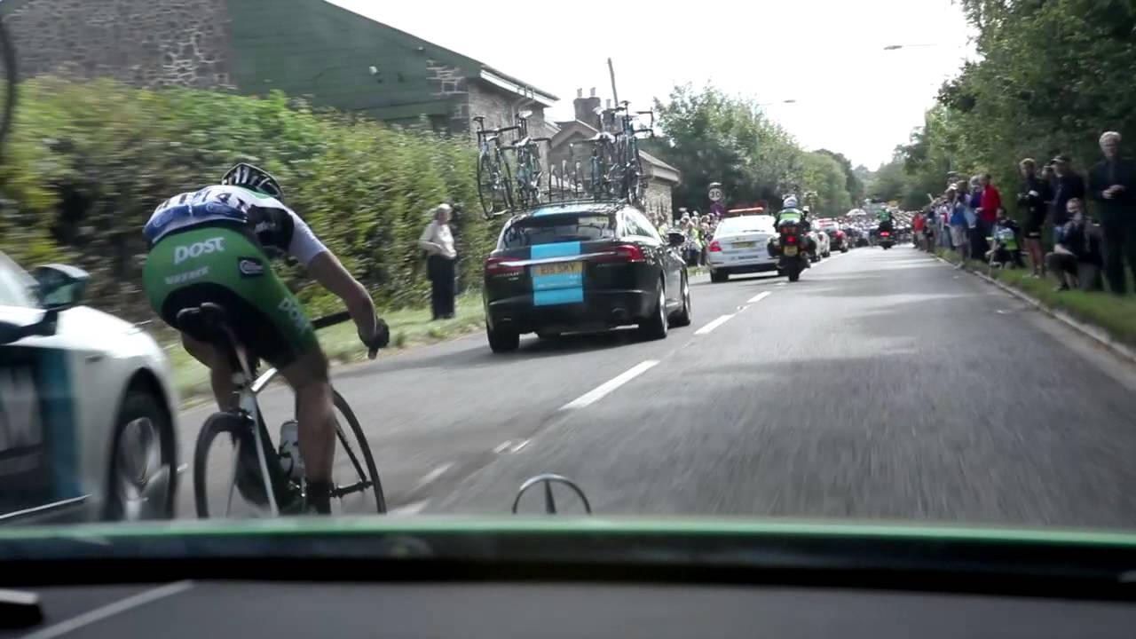 Sam Impressive Bike Handling Skills! Tour of Britain Stage