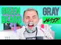 Dying My Hair Silver Gray + Green Beard with Arctic Fox Color  | TheRyanMorgan