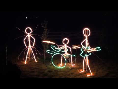 Time warp stick figure band Halloween light show