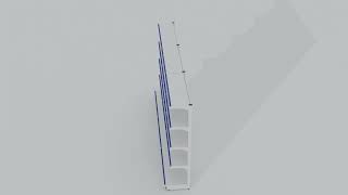 Gôndola de Parede de 1,72 m - Kit 1 gôndola inicial + 2 gôndolas continuação - Branco-Azul