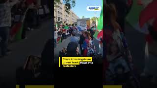 Chaos in Los Angeles: U-Haul Hits Crowd During Anti-Iran Protest | Westwood