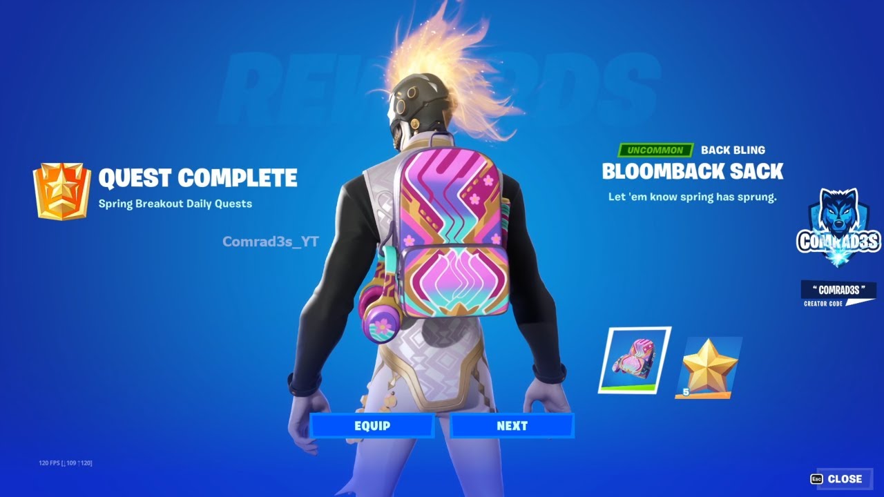 Visit cherry blossom tree displays Fortnite - How to unlock FREE Bloomback Sack Back Bling