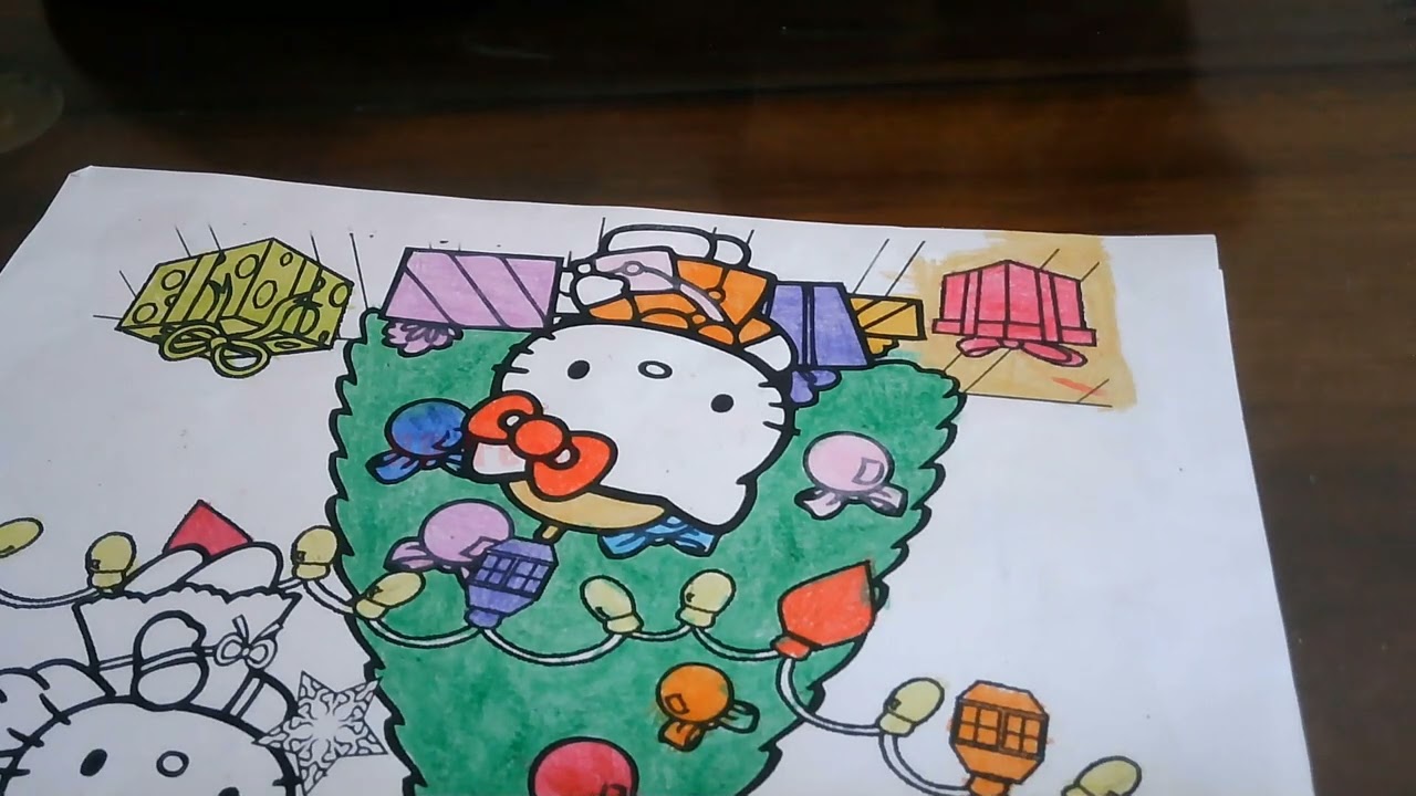 Color The Picture Of Hello Kitty Cats Decorating A Christmas Tree 16 - Best Besties