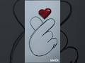 Hand Heart in 10sec ❤️🤲Save to send your bestie 📌#shorts #handheart #easydrawing #lineart