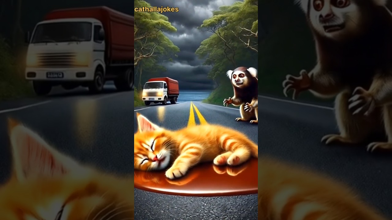 🐱Baby cat journey to help monkey