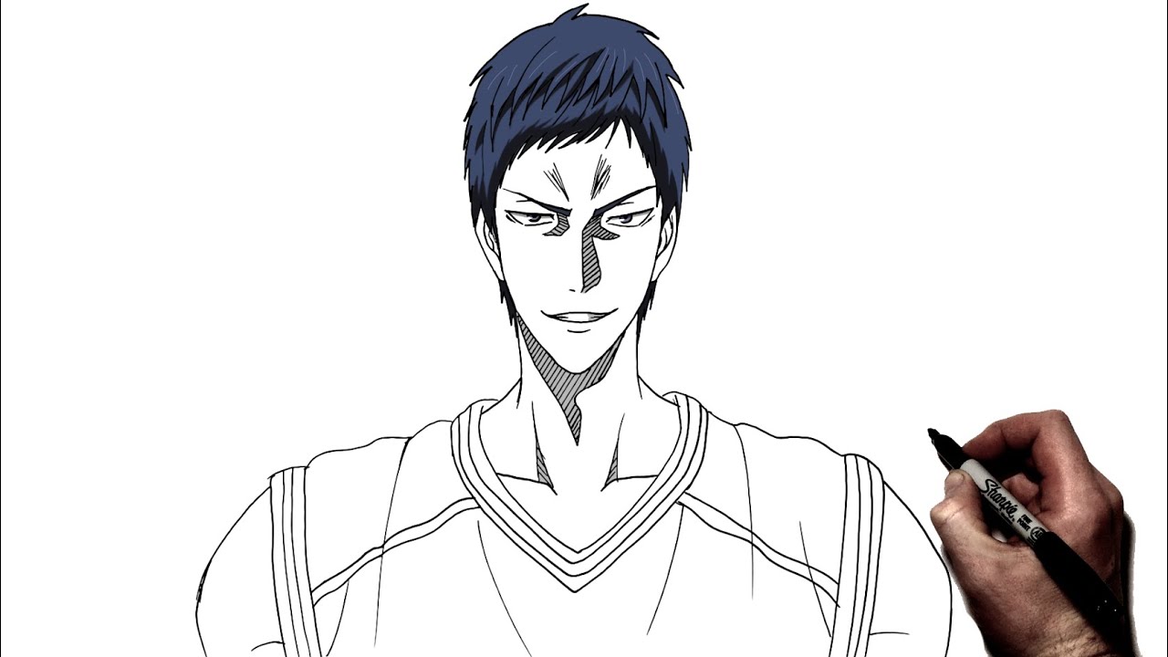 How To Draw Aomine  Step By Step  Kuroko No Basket  YouTube