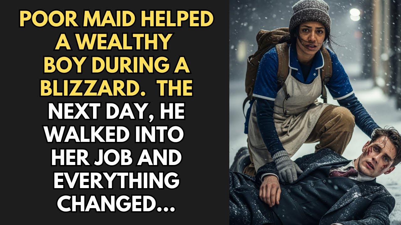 Poor Maid Helped A Wealthy Boy During A Blizzard — The Next Day, He Walked Into Her Job And...
