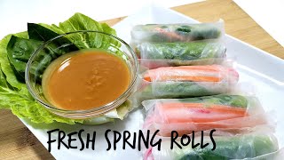FRESH SPRING ROLLS WITH THAI PEANUT DIPPING SAUCE