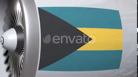 Flag of Bahamas on Airliner Tourbine | Motion Graphics - Envato elements