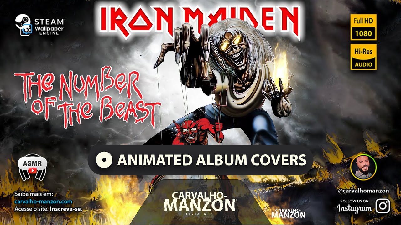 🎧 Iron Maiden - The Number of the Beast #AnimatedAlbumCover ⭐ - YouTube