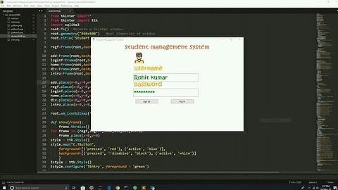 Student Management System using python Tkinter| source code