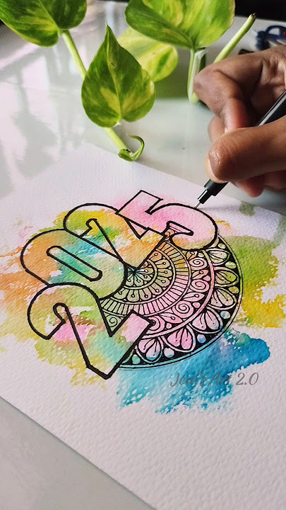 New year mandala art 😮😍 #art #shortsvideo #2025 #newyear #mandala #drawing #colors #diy