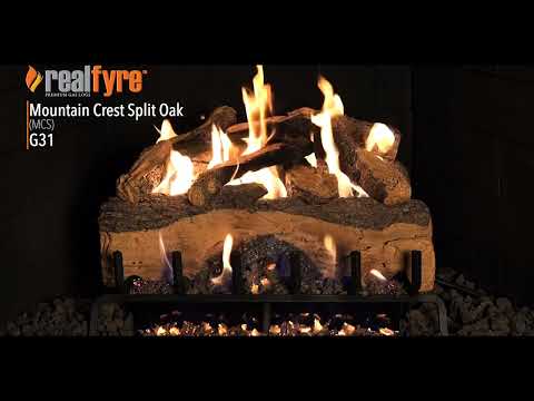 Real Fyre Mountain Crest Split Oak Vented Gas Logs