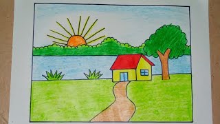 How to draw beautiful house  house drawing Easy Easy Drawing and Coloring for Kids #house #drawing