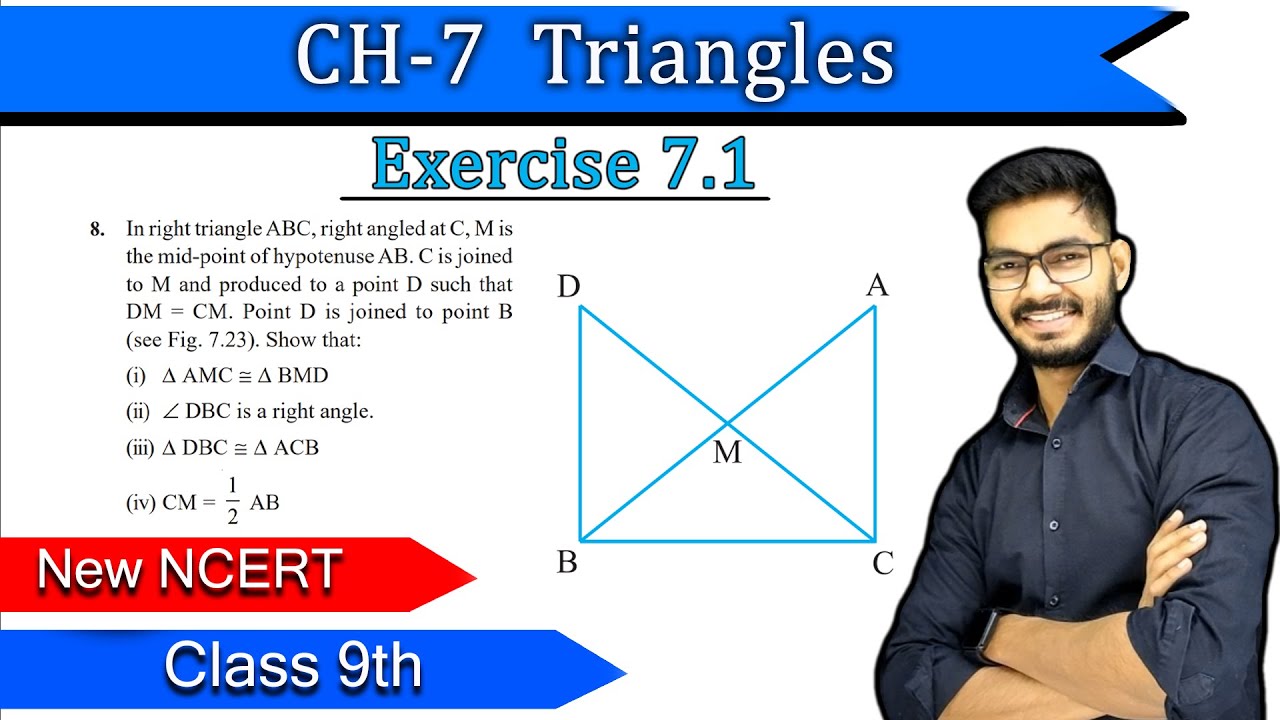 Class 9 Question 8 Exercise 7.1 || Chapter 7 Triangles || New NCERT ...