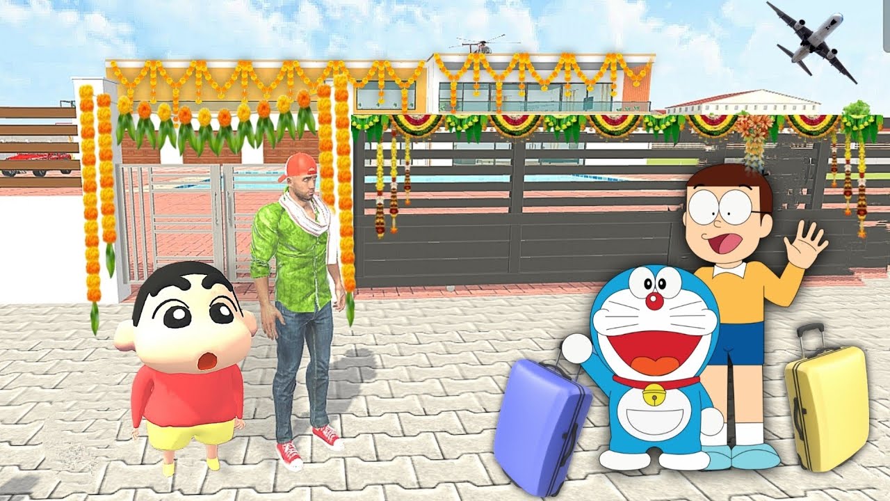 Shinchan Se Milne Aaye Nobita Aur Doraemon 😍 | GTA V | Indian Theft Auto | IBDS 3D