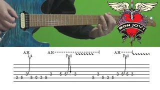 Video thumbnail of "Bon Jovi - Wanted Dead or Alive (Guitar Solo Lesson) with Tabs!"