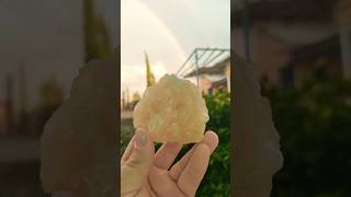 BULDUĞUM HAM KÜTLE SARI KALSİT MİNERALİ The raw material I found is yellow calcite mineral. #calcite