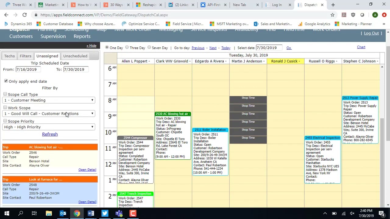 Dispatch Demo by FieldConnect
