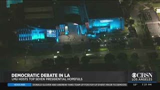Post-Debate Coverage Of The Democratic Debate At Loyola Marymount In LA