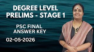 DEGREE LEVEL PRELIMS STAGE 1 PSC FINAL ANSWER KEY 02-05-2026