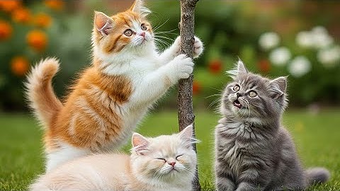 You’ll Melt Watching These Cats Climb the Tree ❤️ | Funny Cat Videos