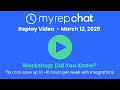 MyRepChat Schon Gewusst Webinar Aufzeichnung Integrationen März 2025