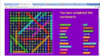 Binweevils wordsearch - flowers level 1