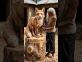 Fox Wood Carving 🦊 Stunning Forest Predator Sculpture Art#woodcarving #woodscraft #fox #shorts #art