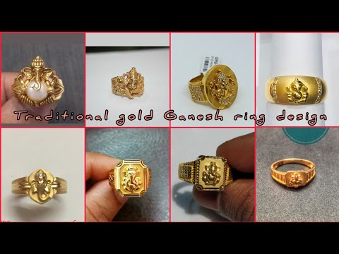 Ganesh Mens Ring 22k - RiMs14874 - 22k Men's ring with Lord Ganesh on the  center with high shine finish and written OM with lated rhodi