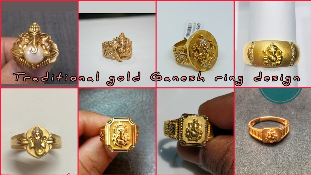 Vintage 20kt Gold Ring Coral Gemstone Ring Handmade Hindu God Ganesha - Etsy