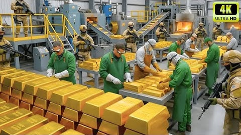 Inside the Gold Refining Plant: How Rock Turns Into Pure 24K Gold Bars (Full Process))