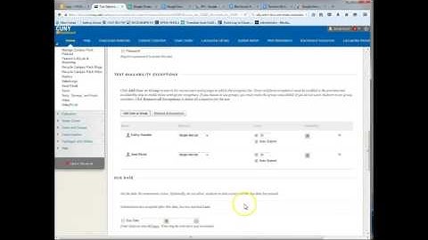 Adding Exceptions in Blackboard Tests