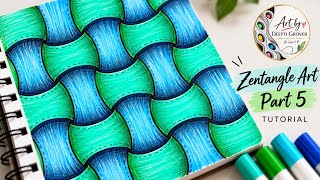 Zentangle Art Part 5 Tutorial | Easy Step-by-Step Zentangle Pattern | Relaxing Art #zentangle