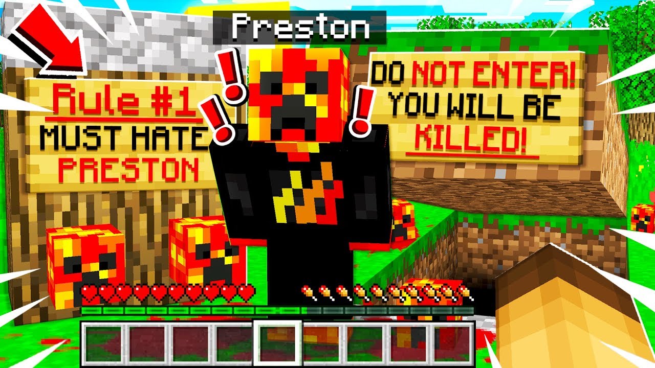 I Broke EVERY RULE on the PRESTON HATER Server in Minecraft! - YouTube