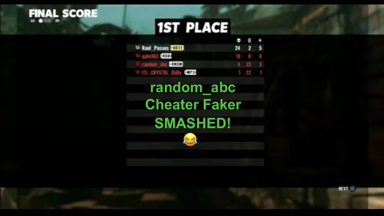 random_abc Noob faker Cheater Destroyed by Christ-3-16 & qato963 Ing_YT Max Payne 3 Djo madoto  UCRY