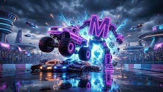 Alphabet Transformers NEON RACE! 🏎️ Learn ABCs with Vehicle Robots A-Z screenshot 3