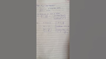 ZERO OF LINEAR POLYNOMIAL