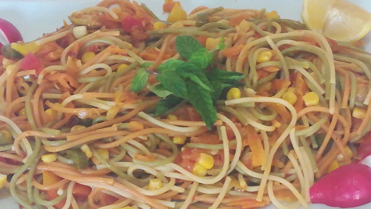 stir fried vegetable spaghetti recipe vegetarian  pasta with vegetables easy recipes