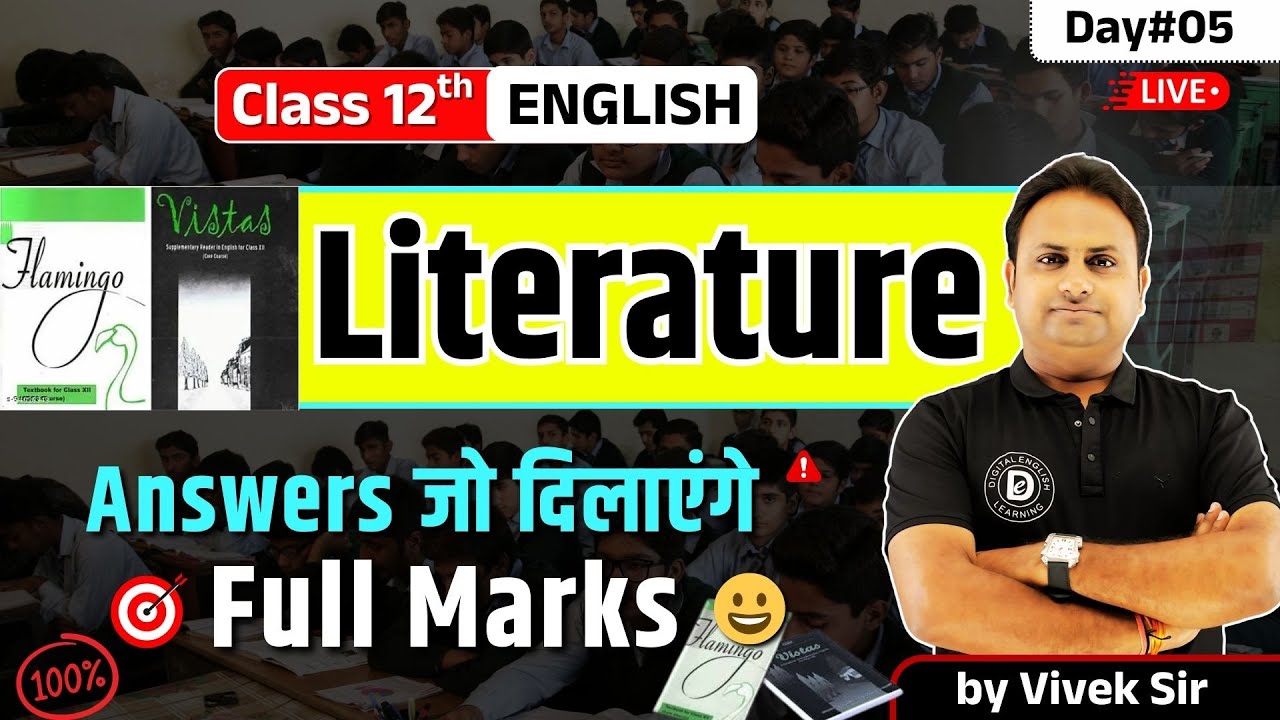 🔴 Live | Class 12th English Literature - Flamingo & Vistas | Most Important Q&A | Board 2026 | Day 5